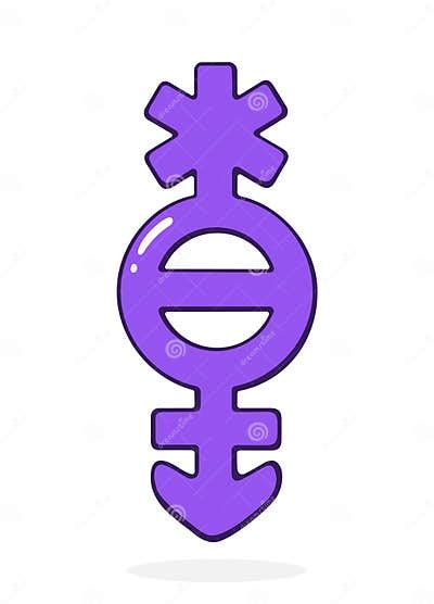 Pangender Gender Symbol Part Of Lgbt Community Vector Illustration