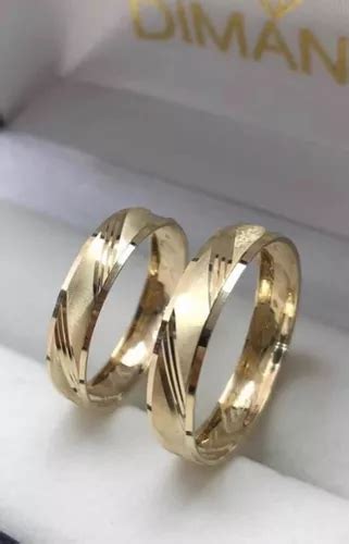 Argollas Matrimoniales Oro Amarillo 10k Par 4mm Estuche