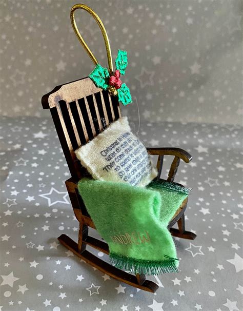 Christmas In Heaven Memorial Rocking Chair Ornament Empty Etsy