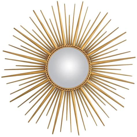 Sun Mirror In Antique Gold Finish And Convex Mirror For Sale At 1stdibs