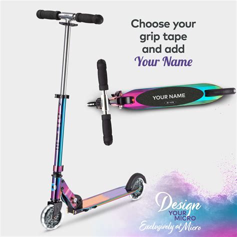 Personalised Sprite LED Naked Decks Neochrome Micro Scooters