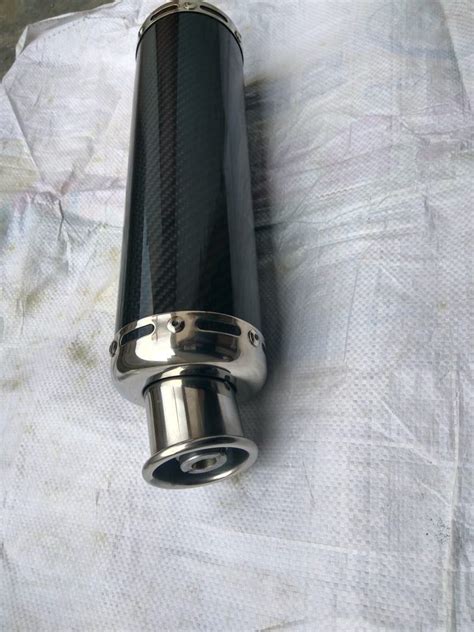 Black Metal Gabroo Automobiles Bike Round Exhaust Muffler Silencer At