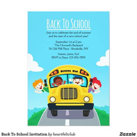 Back To School Invitation | Zazzle | School invitation, Back to school ...