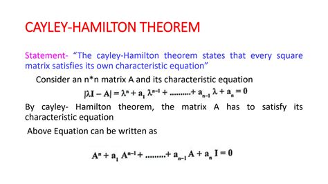 Solution Cayley Hamilton Theorem And Computation Of The Function Of A