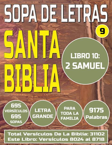 Buy Sopa De Letras Santa Biblia Nº 9 695 Sopas 9175 Palabras Libro 10 2 Samuel Letra