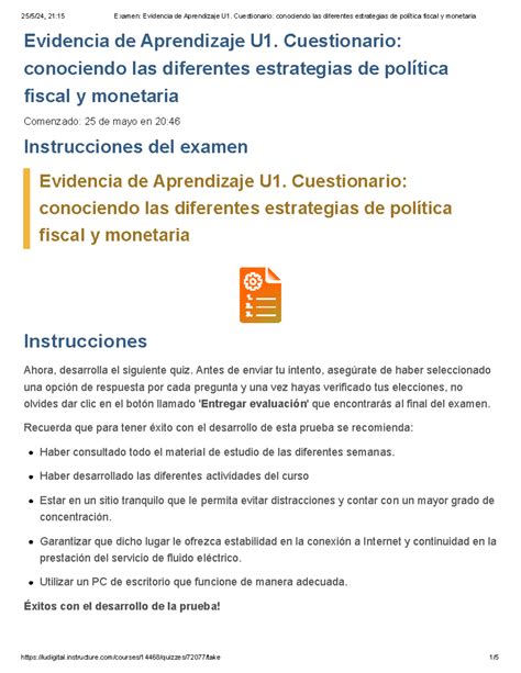 Examen De Macroeconomia Evidencia De Aprendizaje U1 Cuestionario