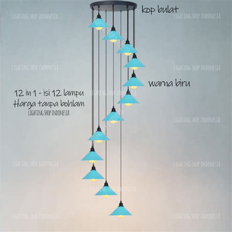 Jual Lampu Gantung Void Warna Warni In Set Lampu Biru Kuning Pink