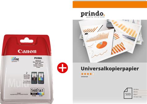 Canon PG 560 CL 561 MCVP Schwarz Mehrere Farben Weiss Value Pack