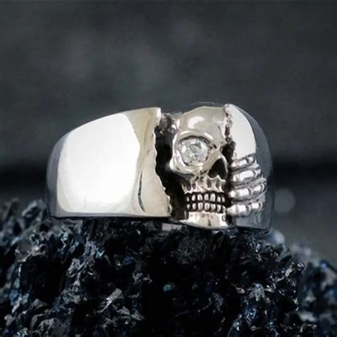 Punk Retro Skull Personality Ring Engagement Party Temu