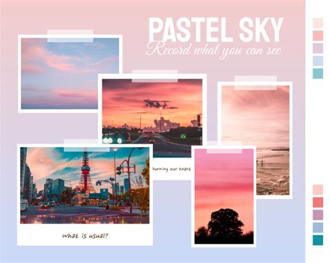 Pastel Sky Mood Board Tablón De Anuncios Template