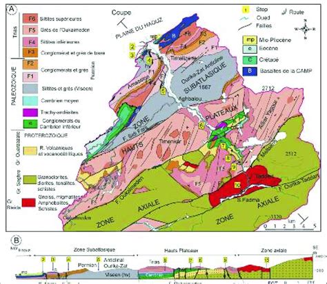 A Carte G Ologique Du Versant Nord De L Atlas De Marrakech Avec La