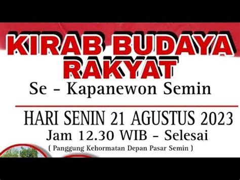 Kirab Budaya Karnaval Se Kapanewon SEMIN HUT RI 78 2023 YouTube