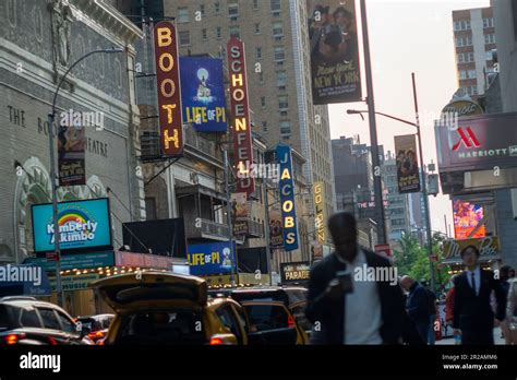 Activity Outside Broadway Theaters In New York Just Before Curtain On Wednesday May 17 2023