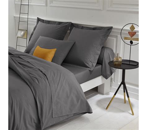 Housse De Couette Coton Unie Percale Gris X Housse De