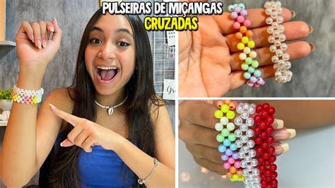 COMO FAZER PULSEIRA DE MIÇANGAS CRUZADAS O MUNDO DE LARISSA YouTube