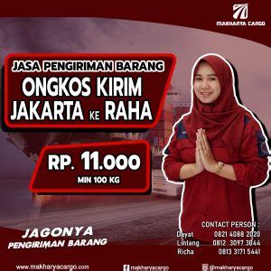 Ongkos Kirim Jakarta Raha Rp11 000 Gratis Jemput Barang