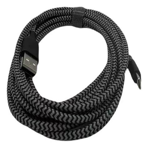 Ripley CABLE TIPO C CARGA RAPIDA 3 METROS REFORZADO COLOR NEGRO PLOMO