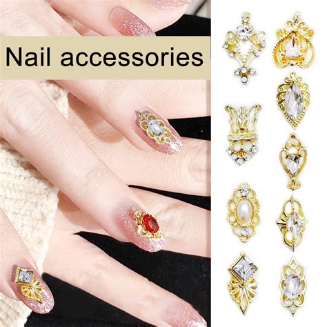 Mairbeon 10Pcs Nail Jewelry Retro Bright Color Fade Resistant Shiny