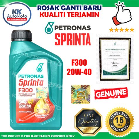 Botol W F Engine Motor Oil Minyak Hitam T Petronas Sprinta