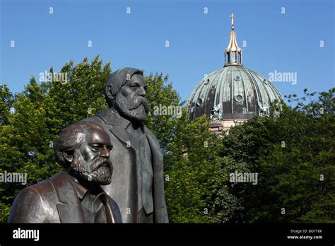 Germany Berlin Marx Engels Forum Bronze Statues Of Karl Marx And