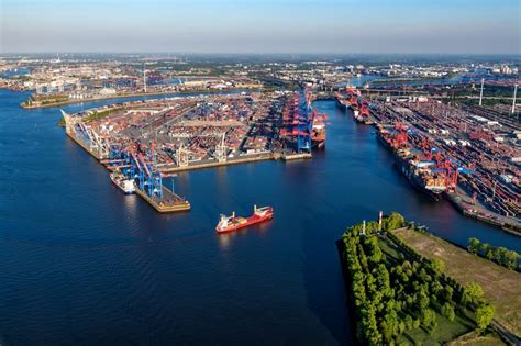 Hamburg Von Oben Hhla Logistics Container Terminal Burchardkai Am