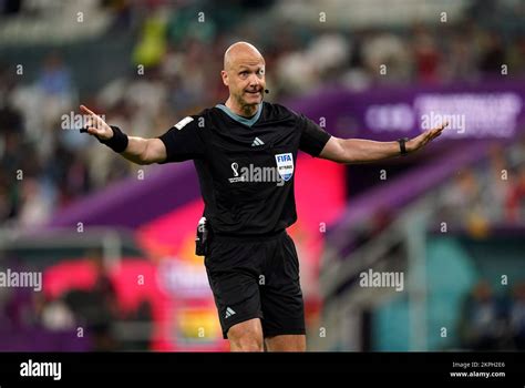 Referee Anthony Taylor during the FIFA World Cup Group H match at the ...