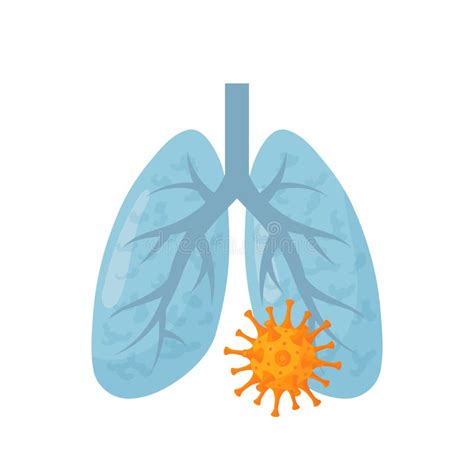 Pneumonia Disease Vector Icon In Flat Style Stock Vector Illustration