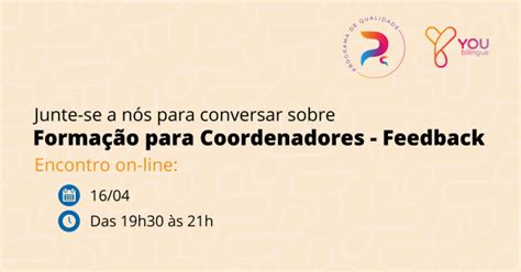 Formação para Coordenadores Feedback online Sympla