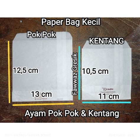 Jual Isi 100 Kantong Kertas Paper Bag Kentang Pok Pok Grade Kantong