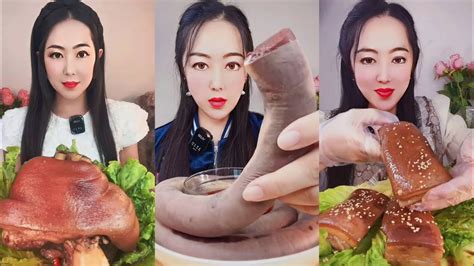 Asmr Braised Pork Belly Mukbang 통족발과 삼겹살찜 먹방 돼지비계 먹방 중국먹방통족발통보쌈