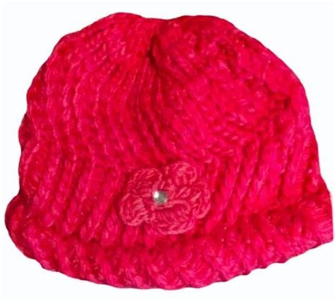 Magenta Woolen Knitted Tukri Cap Size Medium Winter Wear At Rs 55