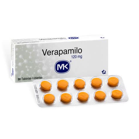 Verapamilo 120 Mg 30 Tabletas Mk Farmaprime