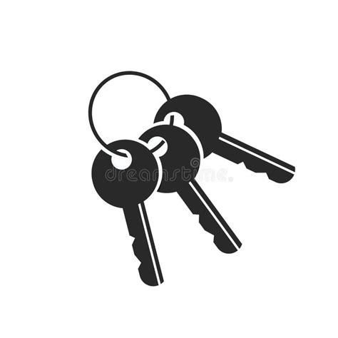 Keys Ring Bunch Icon Pictogram Black and White Shape Silhouette ...