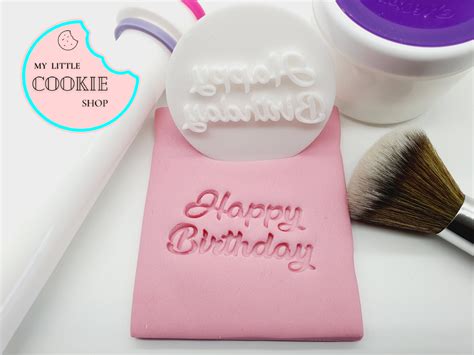 Happy Birthday Embosser Fondant Stamp For Cookies Cupcakes Etsy