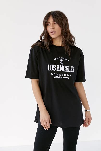 Футболка трикотажная с надписью Los Angeles черный цвет M – Брендовая ...