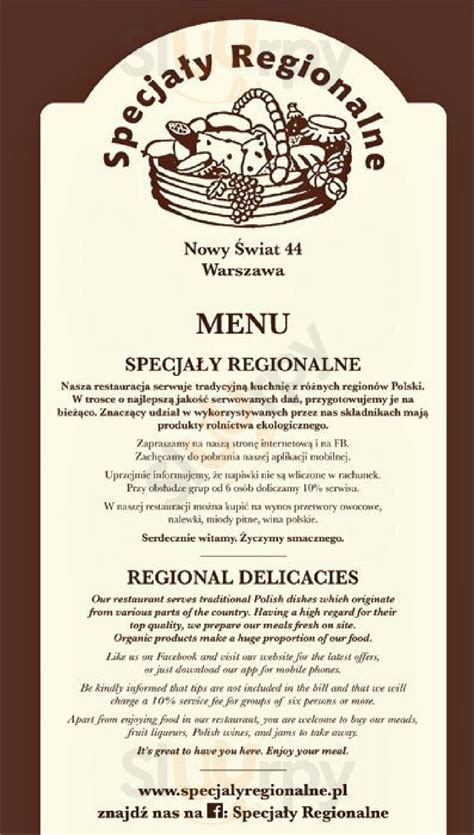 Specja Y Regionalne Men Warszawa Main Menu Sluurpy