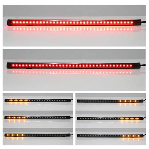 12 31cm flexível 36 led luz da motocicleta tira cauda freio parar luz