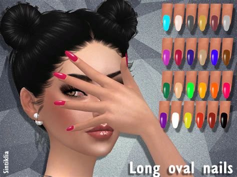 The Sims Resource Sintiklia Long Oval Nails