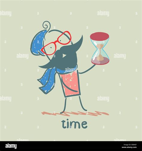 Man With Hourglass Stock Vector Image And Art Alamy