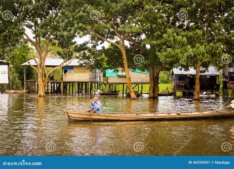 Old Men Doing Canoeing At Amazon River Editorial Photo Image Of