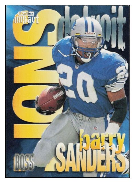 F Barry Sanders Skybox Boss Detroit Lions Embossed Ebay