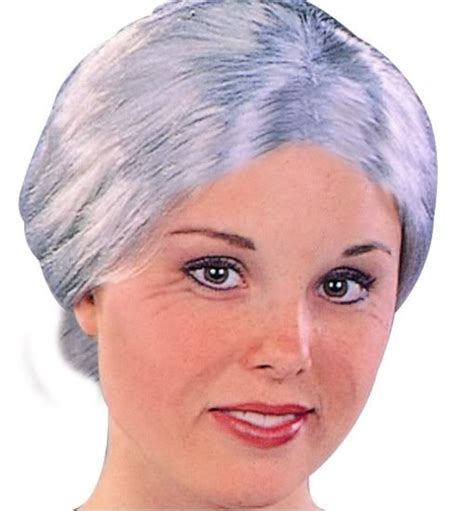 Old Lady Granny Grey White Mixed Grandma Mrs Santa Woman Costume Wig