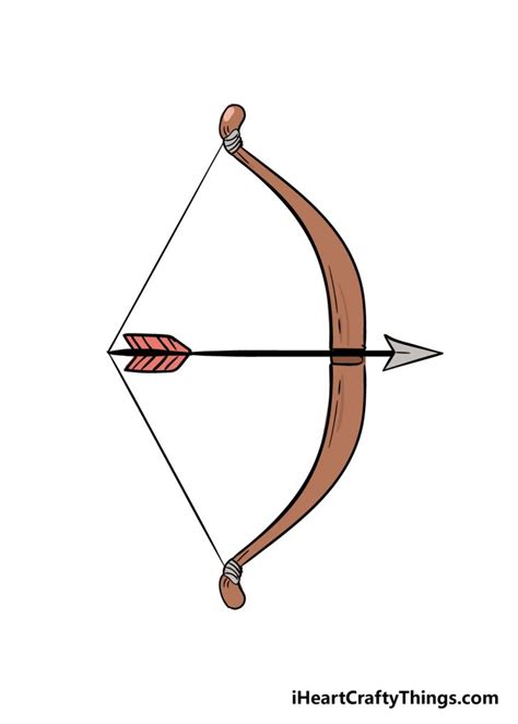 How To Draw A Bow Arrow Step By Step Simple Bow Drawing