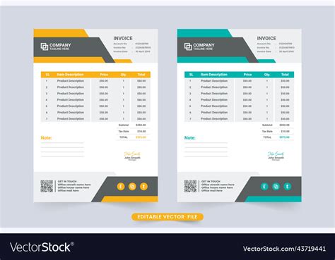 Creative Payment Receipt Template Design Vector Image