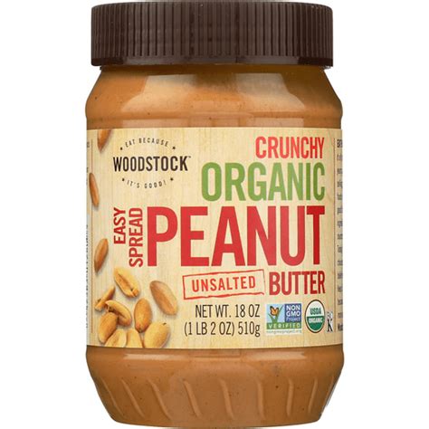 Woodstock Organic No Salt Crunchy Peanut Butter Nut Seed Tahini