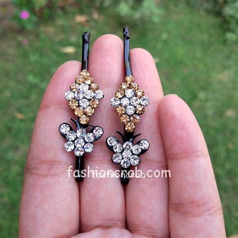 Beautiful Brown Crystal Hair Pins for Wedding | FashionCrab.com