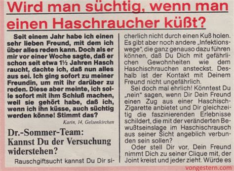 Vongestern Blog Dr Sommer 1986 Haschraucher Aufgepasst