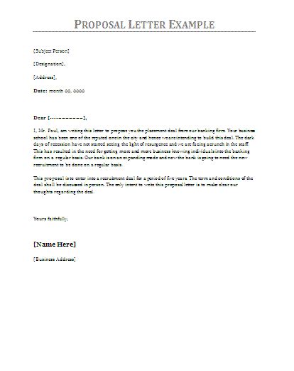 Proposal Letter Template | Free Word Templates