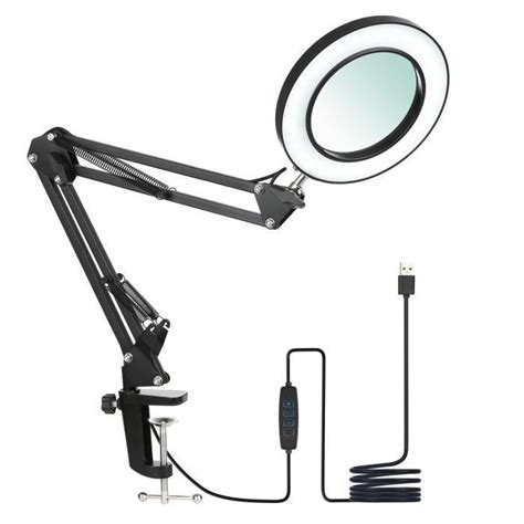 Lampe De Table Flexible Avec Loupe X Aihontai Bras Oscillant Lampe