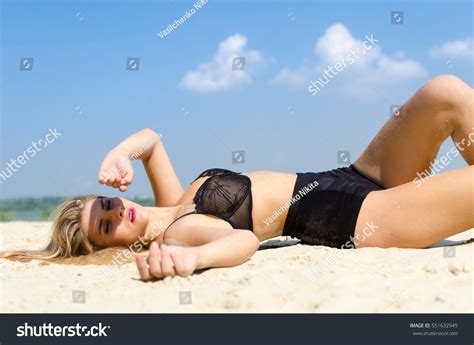 Luxury Blond Black Lingerie Lying On Stock Photo 551632945 Shutterstock